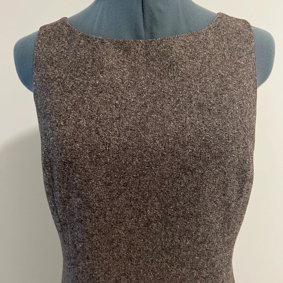 Ann Taylor Brown Tweed Wool Work Sheath Dress Size 2 - Picture 3 of 11